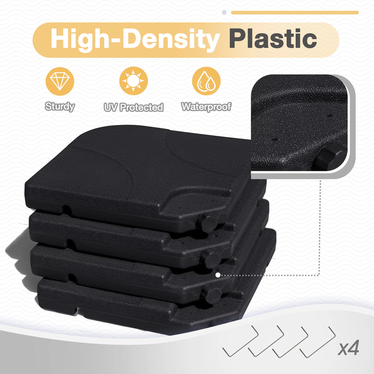 Square Shaped Water or Sand Filled Umbrella Base with U Locking L872