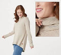Slub Knit Turtleneck with Raw Edges O1400