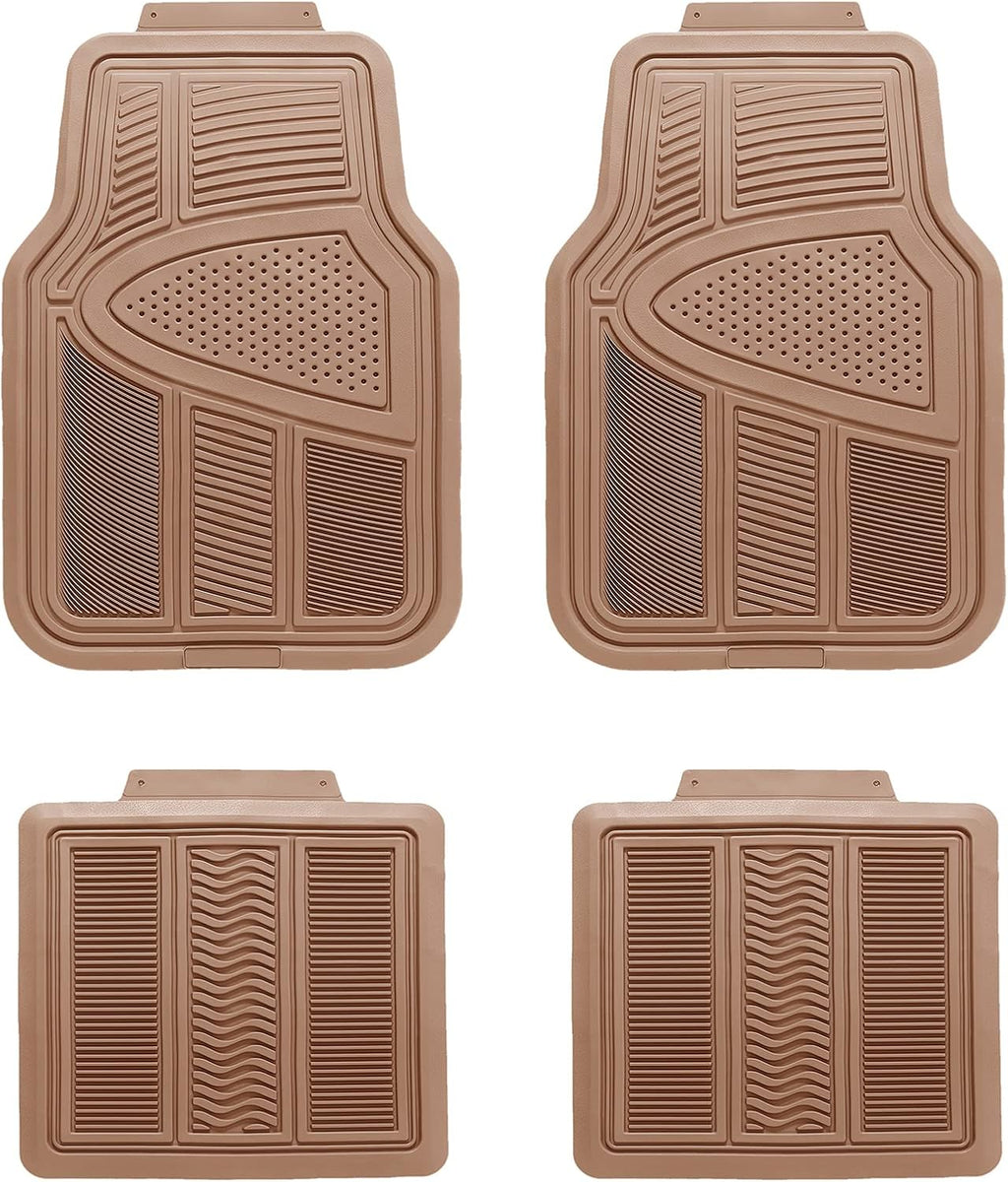 Tan Beige 4pc Heavy Duty Rubber Floor Mats G663