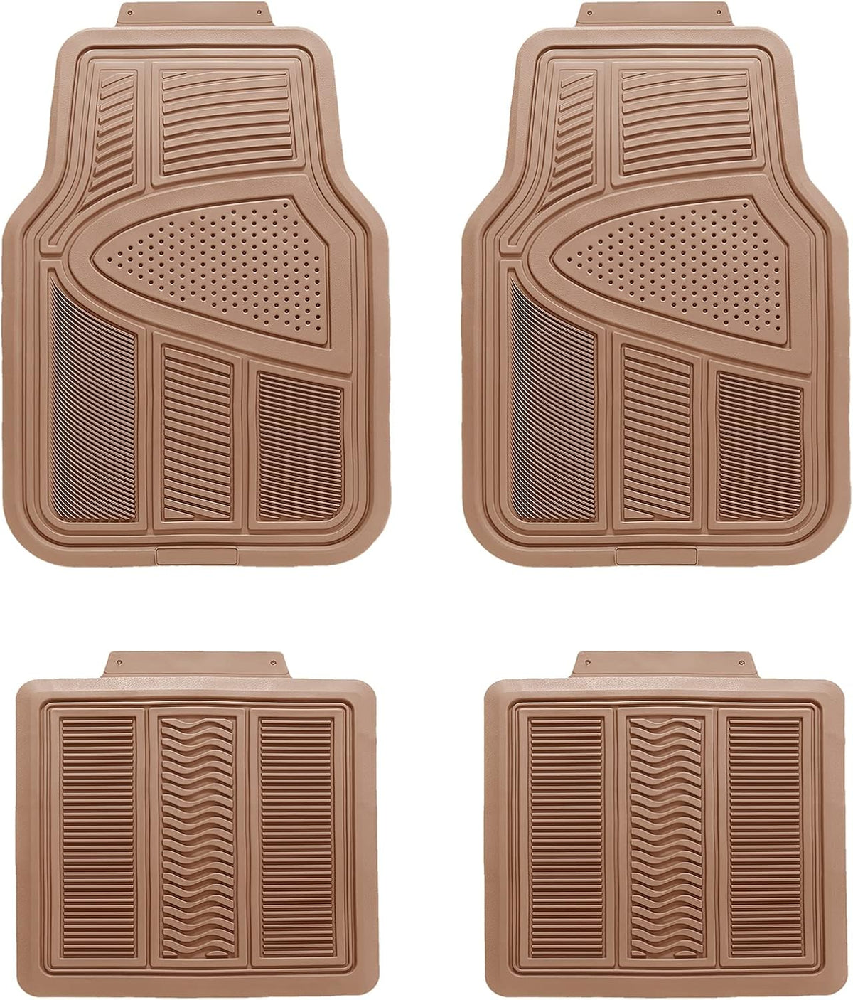 Tan Beige 4pc Heavy Duty Rubber Floor Mats G663