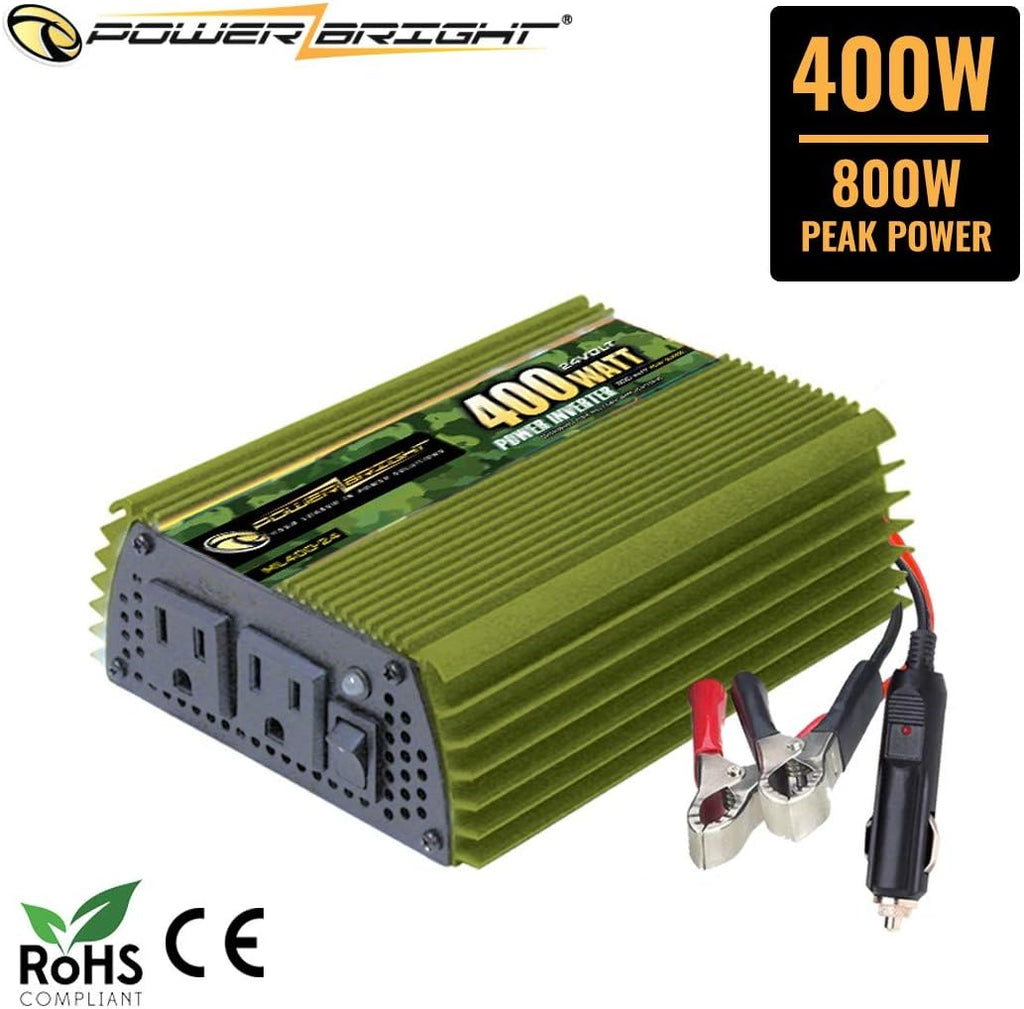 400 Watt 24V Modified Sine Wave Power Inverter with Dual 110V AC Outlets D52914