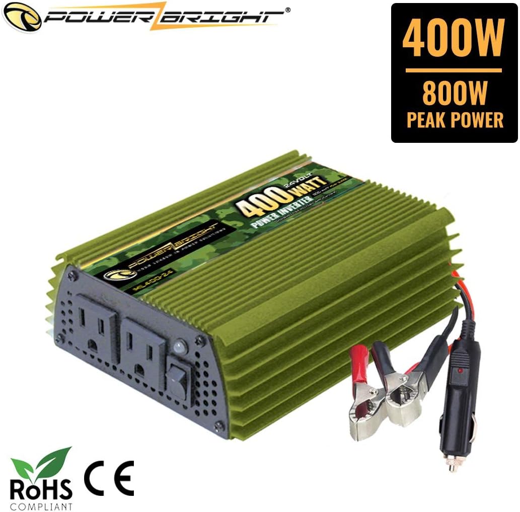 400 Watt 24V Modified Sine Wave Power Inverter with Dual 110V AC Outlets D52914