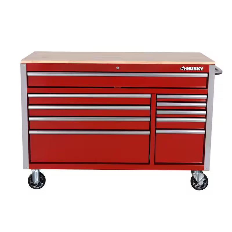 52 in. W Gloss Red Mobile Workbench Tool Chest K183278