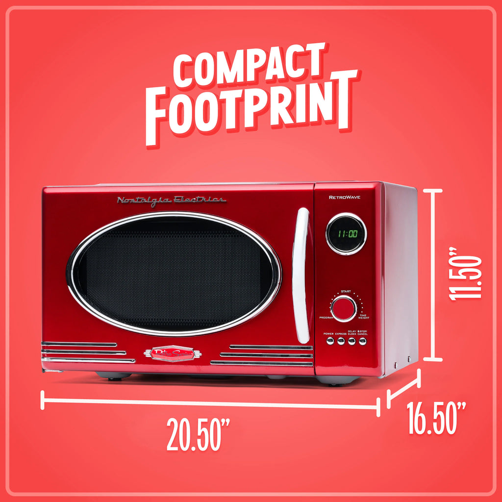 0.9 Cubic Foot 800-Watt Retro Red Countertop Microwave Oven C906