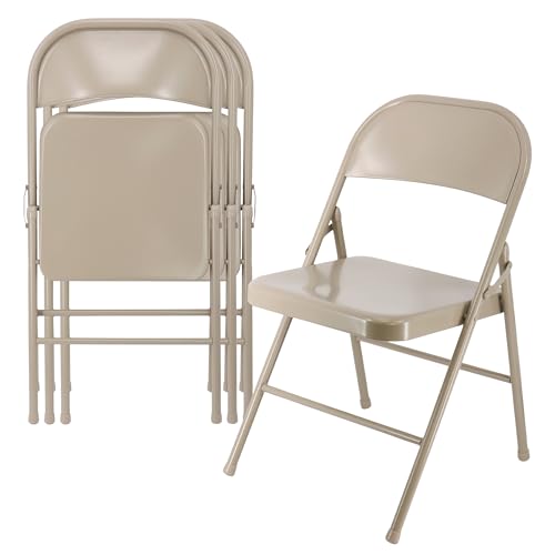 4 Piece White Plastic Folding Chairs V603803