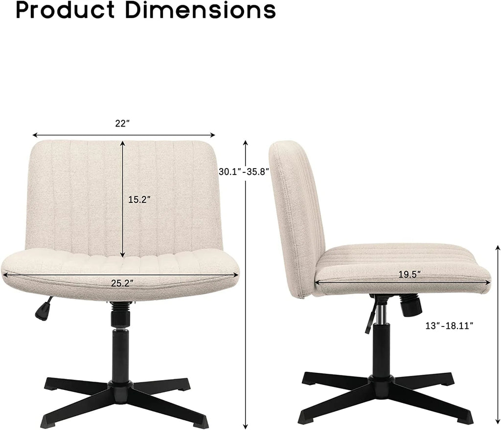 Armless Fabric Padded Swivel Office Chair B74623