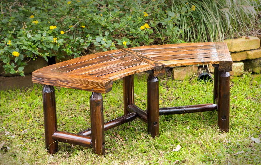 Char-log Curved Bench C24639