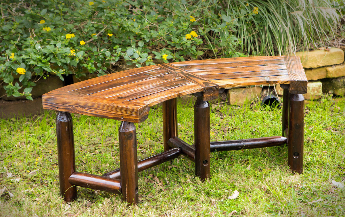 Char-log Curved Bench C24639