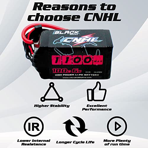 6S 1100mAh 100C 22.2V Lipo Battery with XT60 Plug (2 PCS) V117407