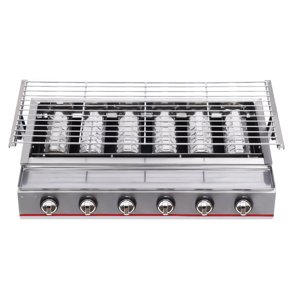 Portable 6 Burner LPG Gas Grill Griddle I470