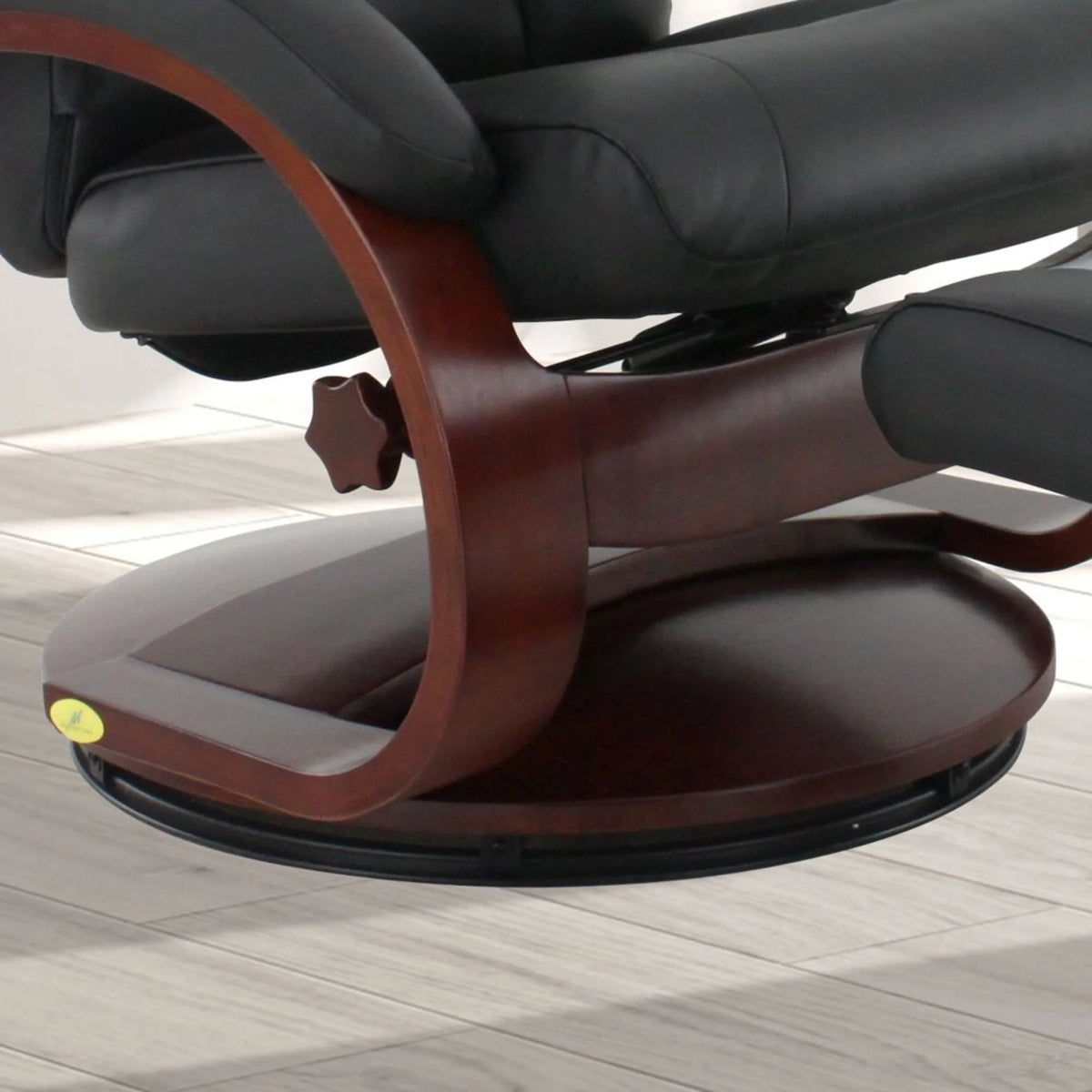 Black and Brown Recliner Chair with Ottoman T7928