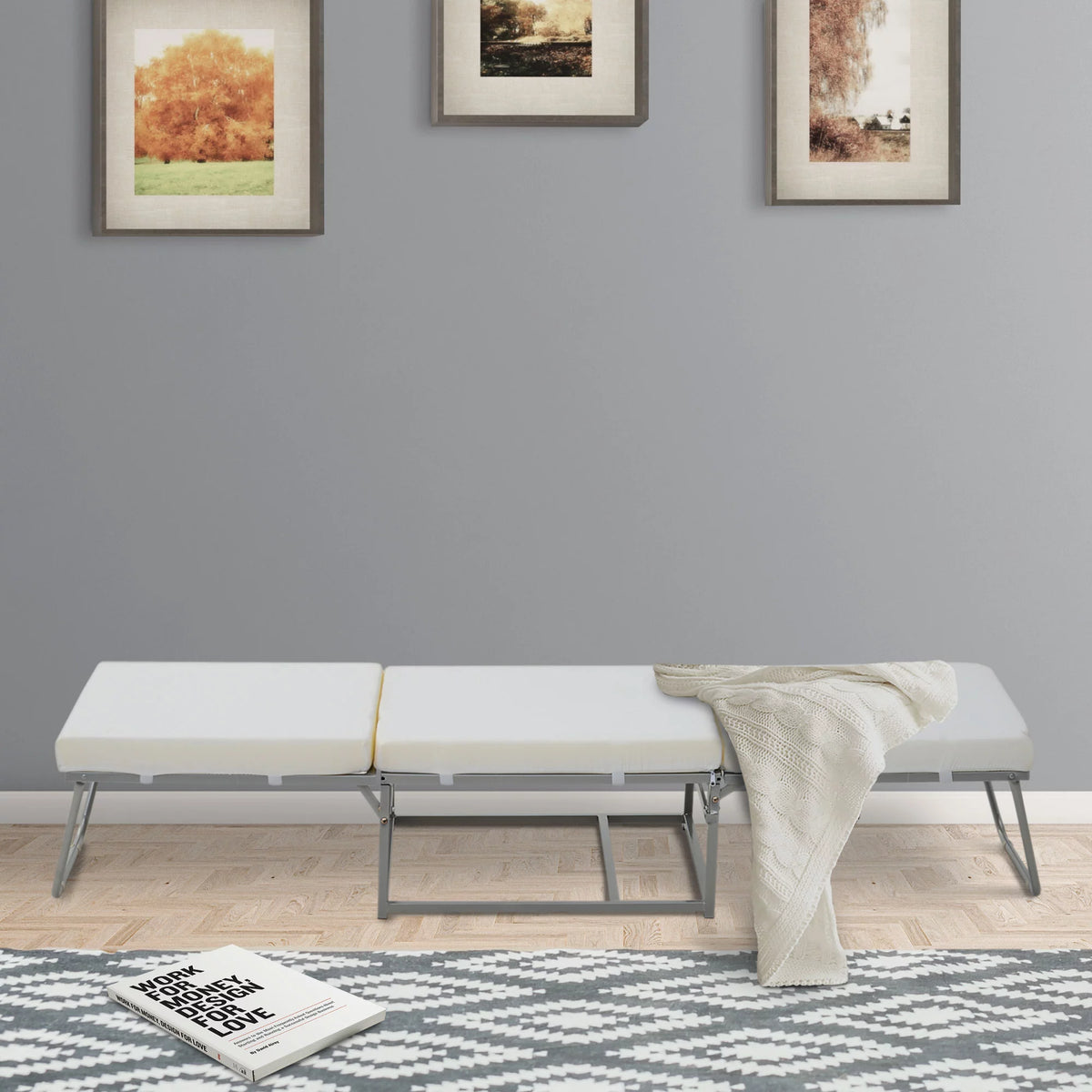 2 In 1 Grey Sofa Bed with Storage S625