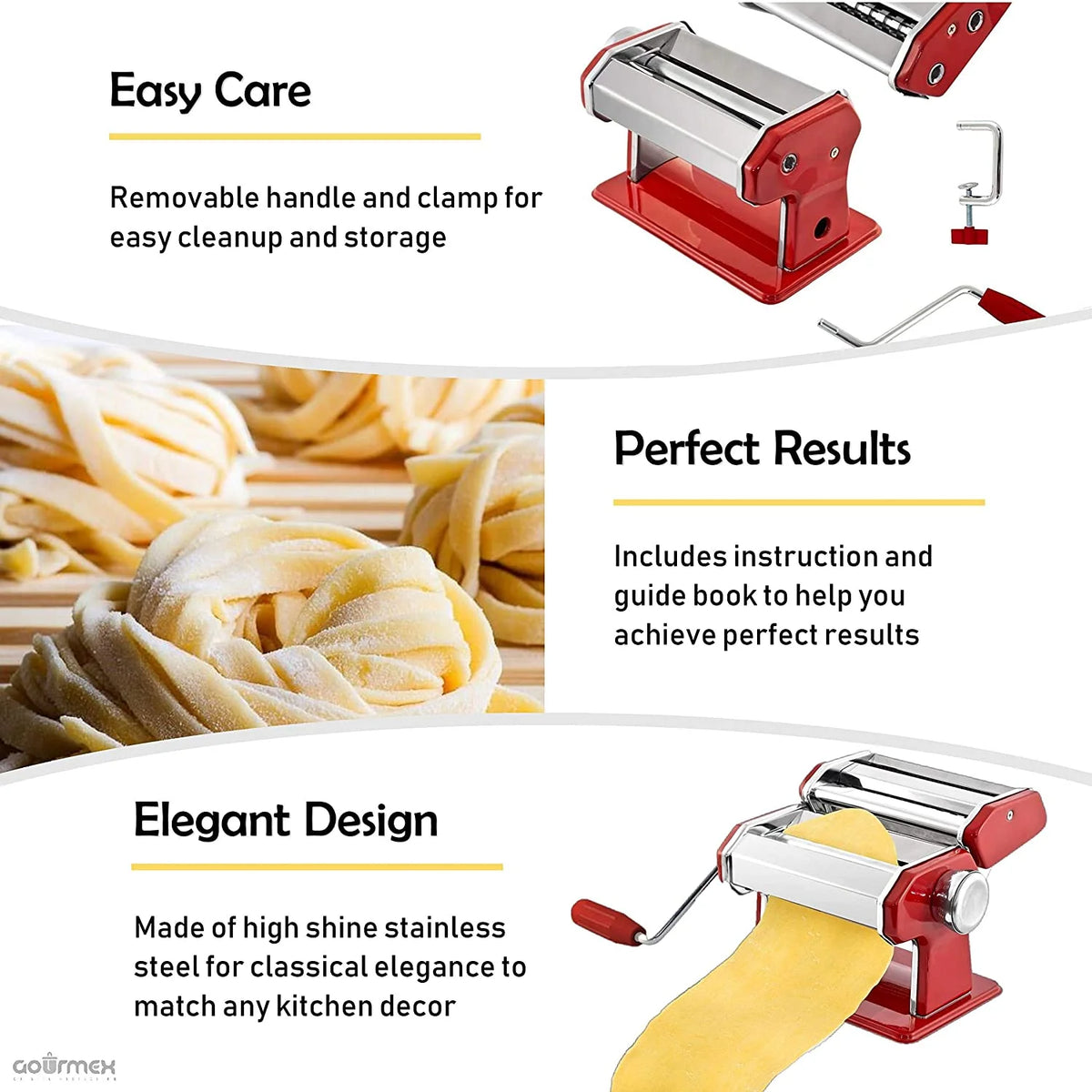 Stainless Steel Manual Pasta Maker Machine T640046
