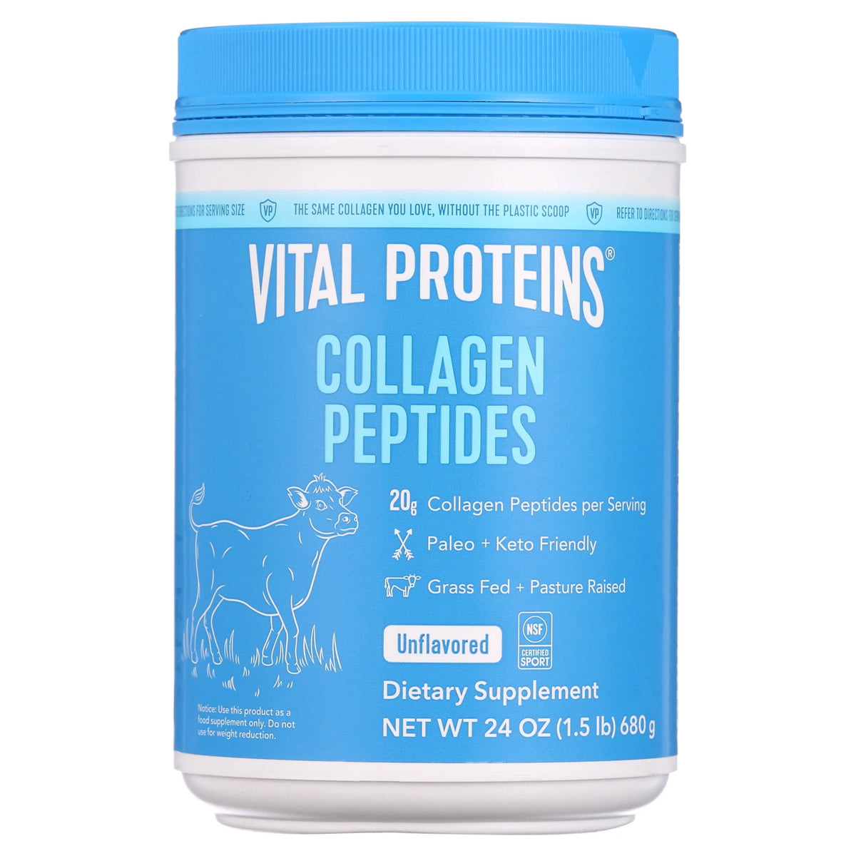 Collagen Peptides Unflavored Powder Supplement 24 Ounces T5995