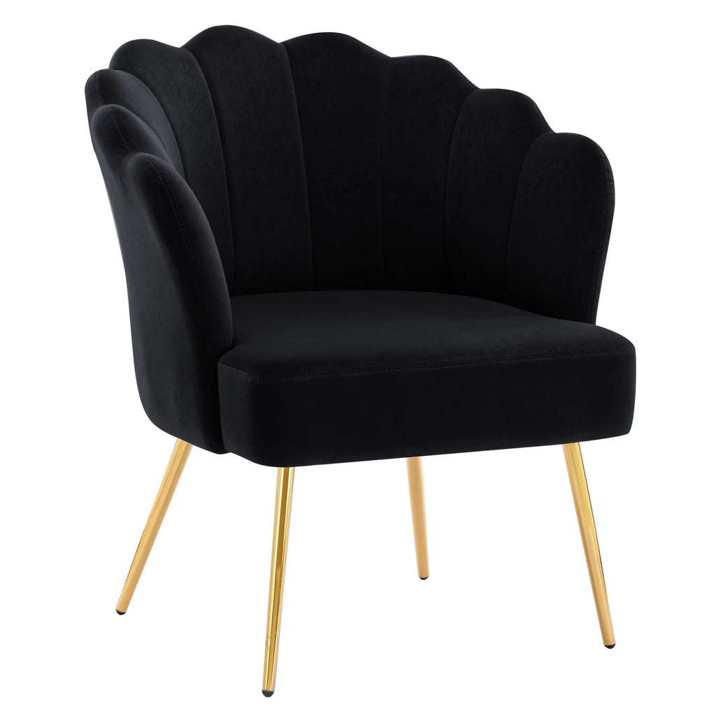 Velvet Accent Chair with Gold Metal Legs J7636
