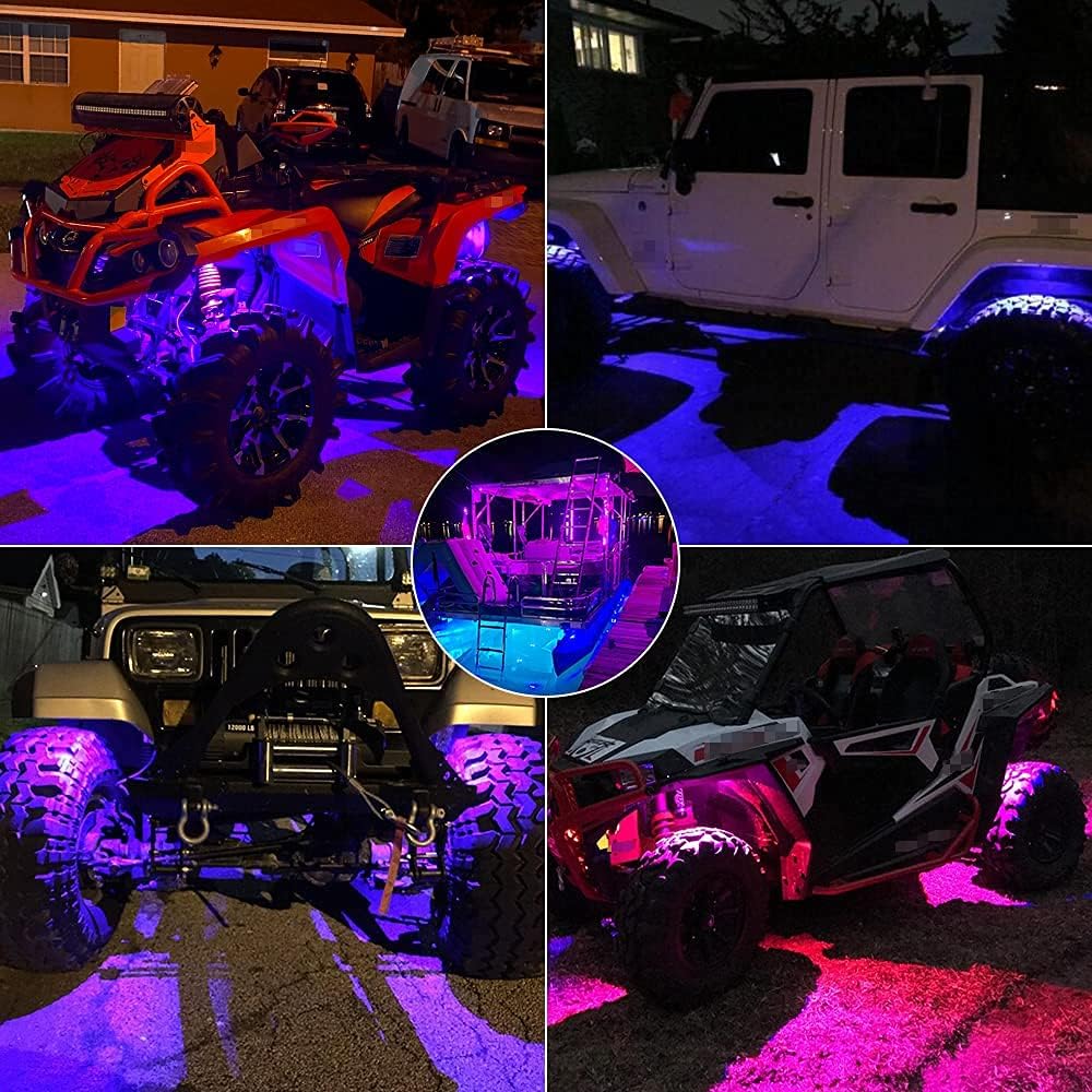 6 Pods RGBW LED Rock Lights with Remote Control Pack of 2 J21232