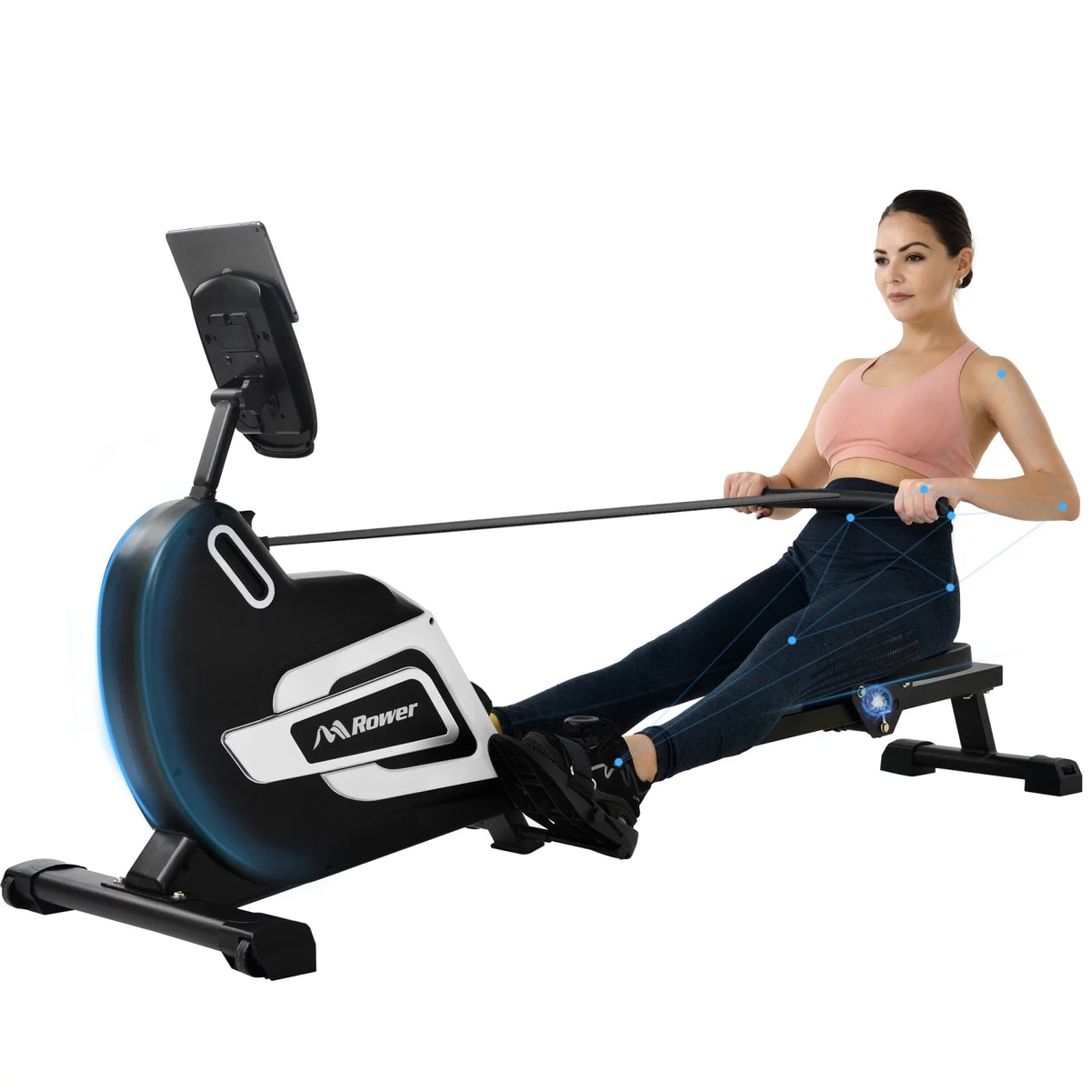 Magnetic Folding Rowing Machine with 14 Level Resistance and LCD Monitor B697164