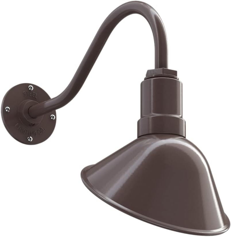 Matte Black 9 in Dome 16 in Gooseneck Outdoor Wall Light C59831