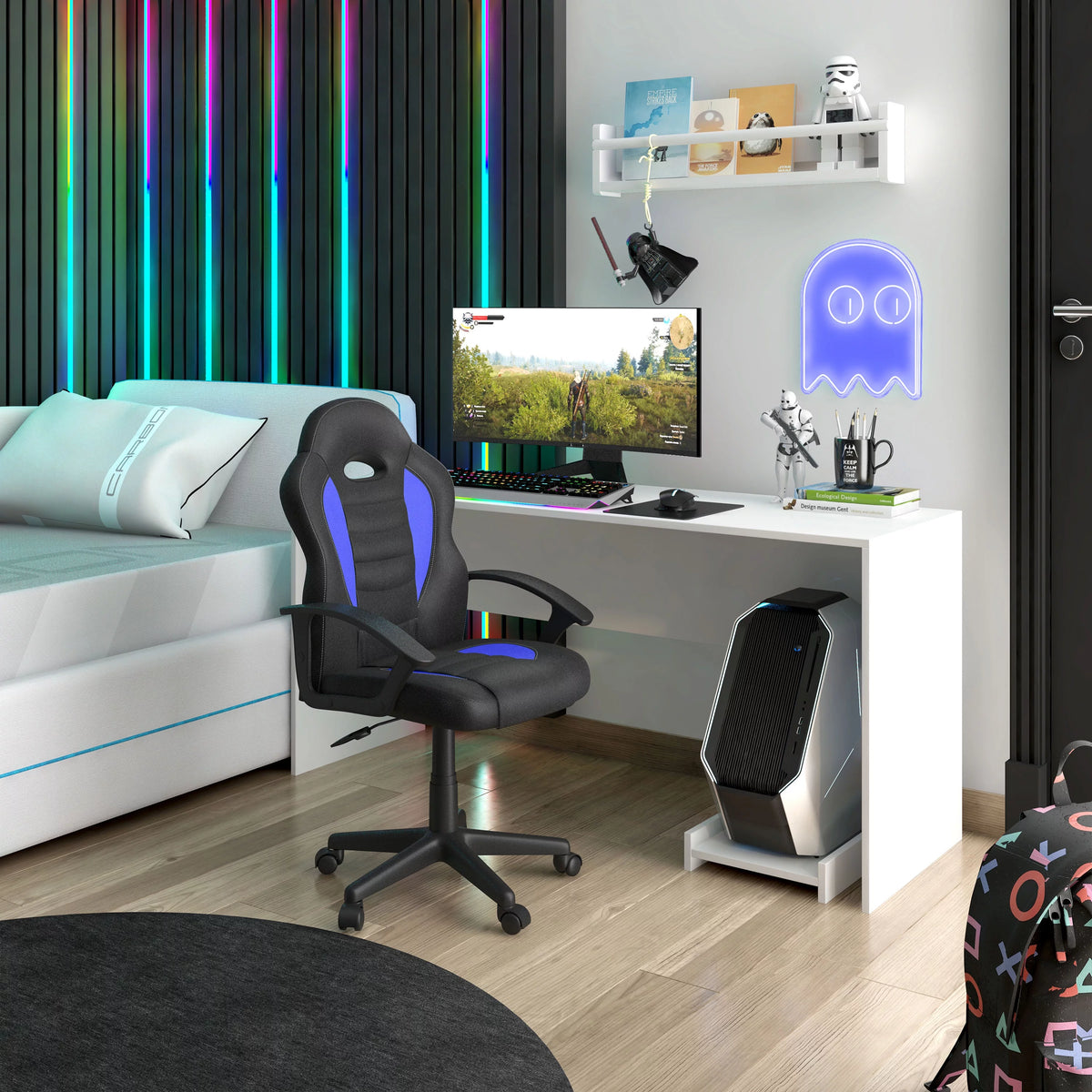 Adjustable Swivel Leather Gaming Chair P2343