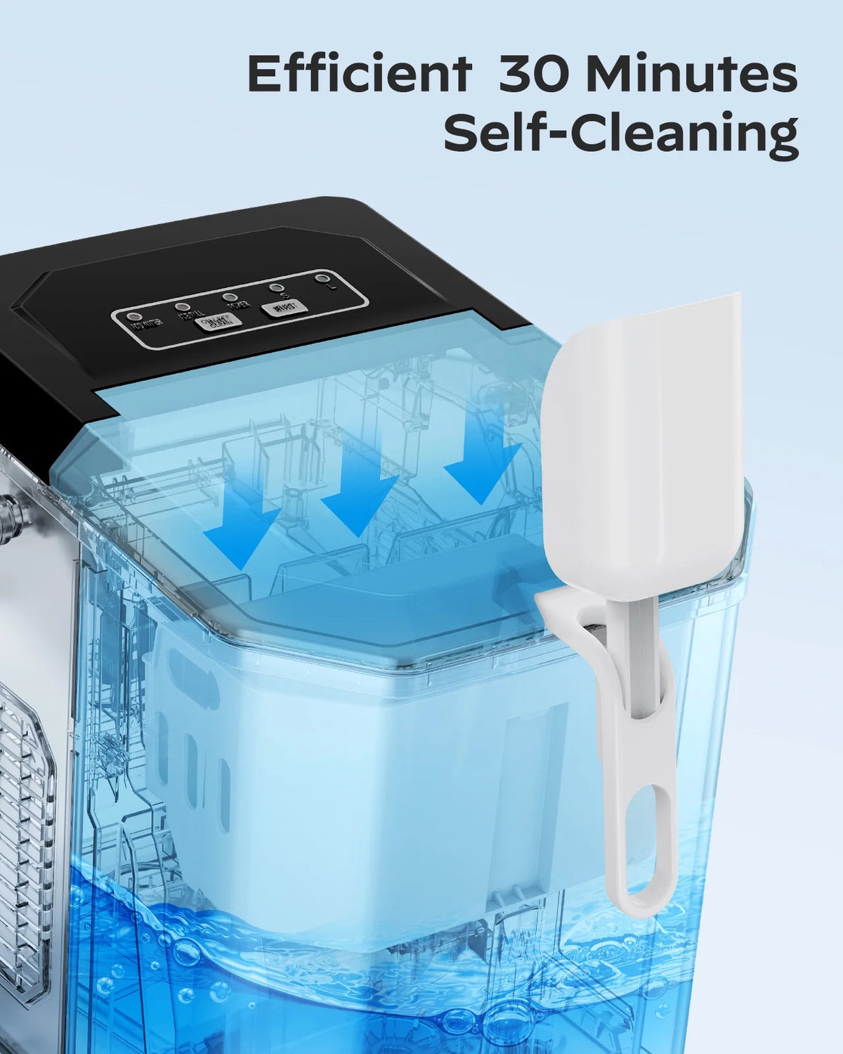 Countertop Ice Maker Machine with Handle, 9pcs/6min, 26lbs/24h, Silver L84770