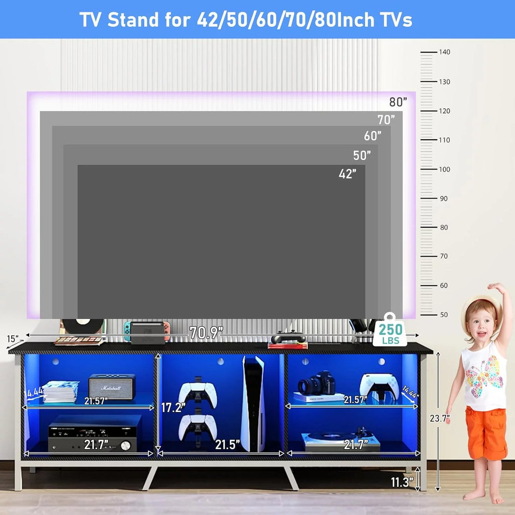 Black High Glossy 71 inch TV Stand Z26816