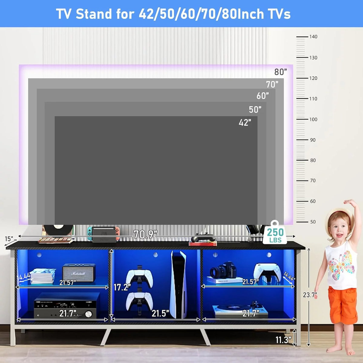 Black High Glossy 71 inch TV Stand Z26816
