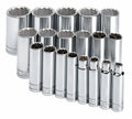 19 Piece 1/2" Drive 6 Point Deep Socket Set F9487