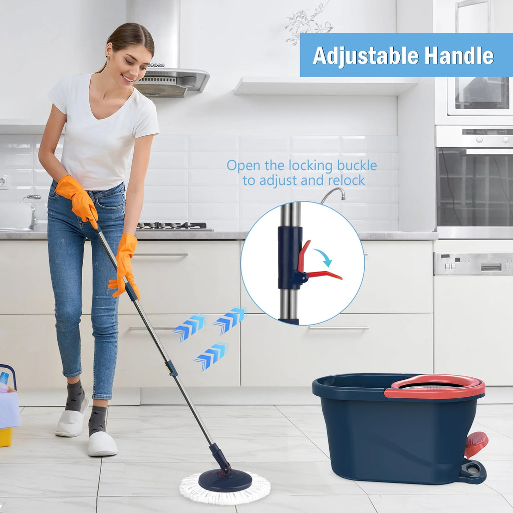 Green Spin Mop and Bucket with Wringer Set F496