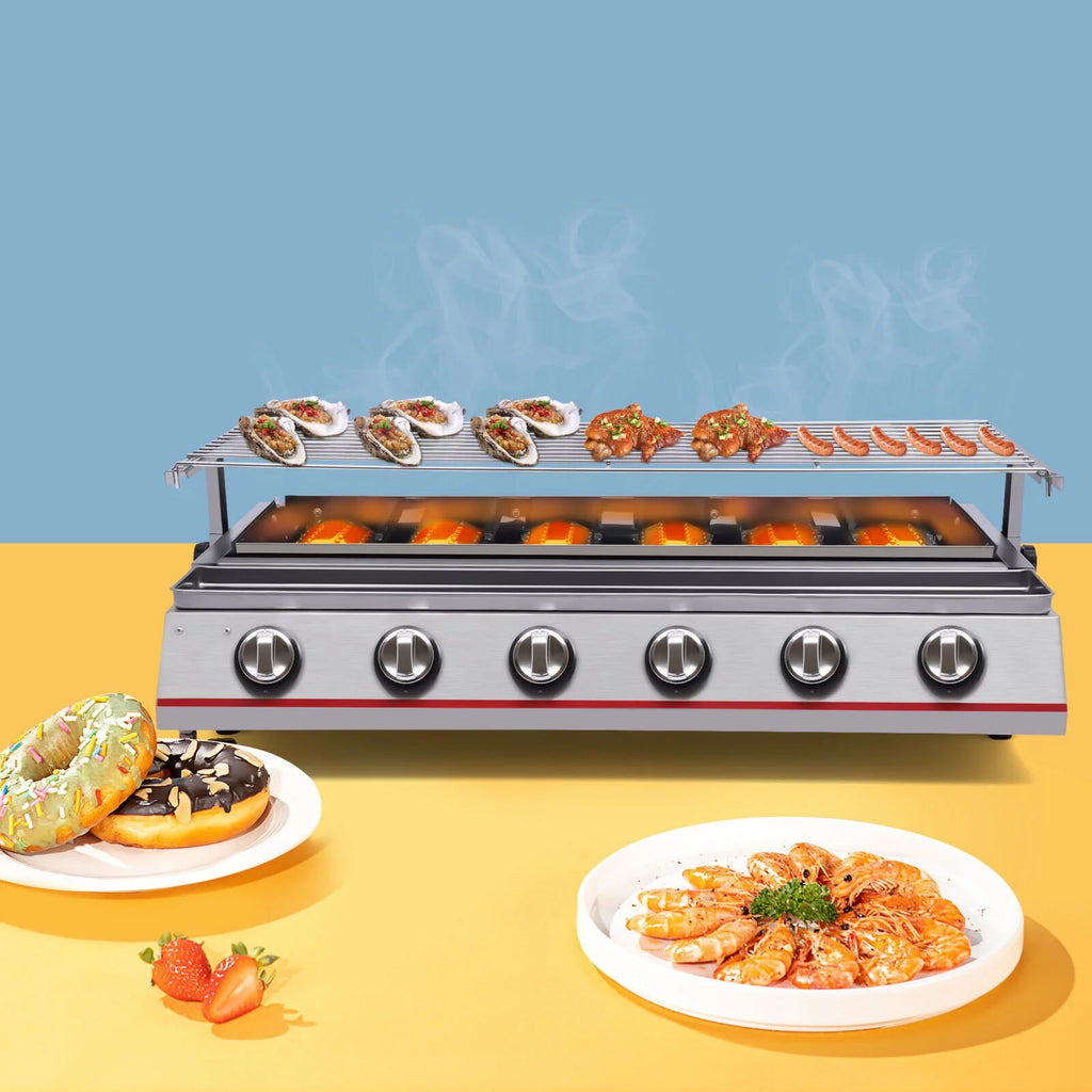 Portable 6 Burner LPG Gas Grill Griddle I470