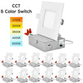 4 in Dimmable Integrated LED Recessed Light Ultra Thin Square Kit 12-Pack F871