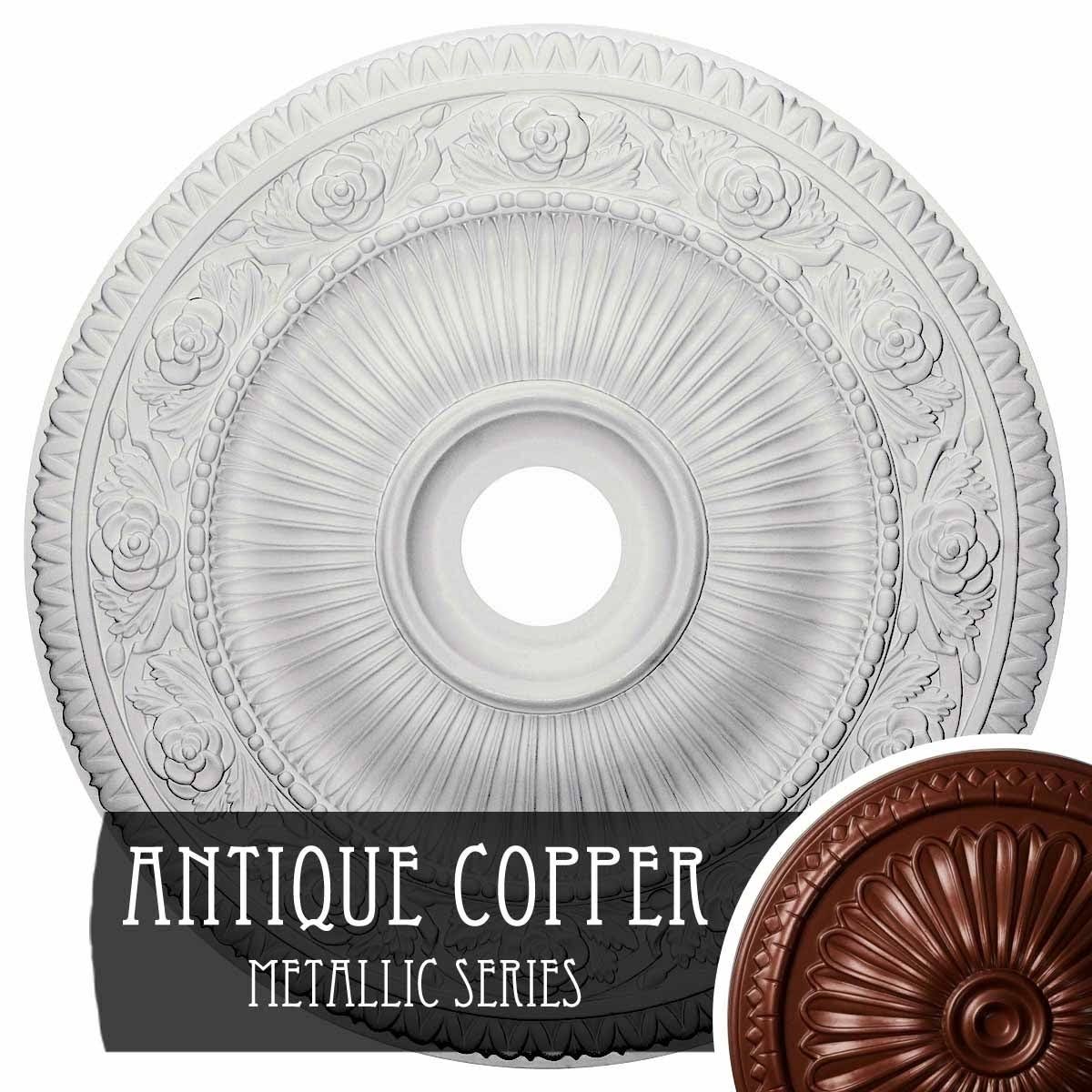 Hand-Painted Silver Ceiling Medallion F77850