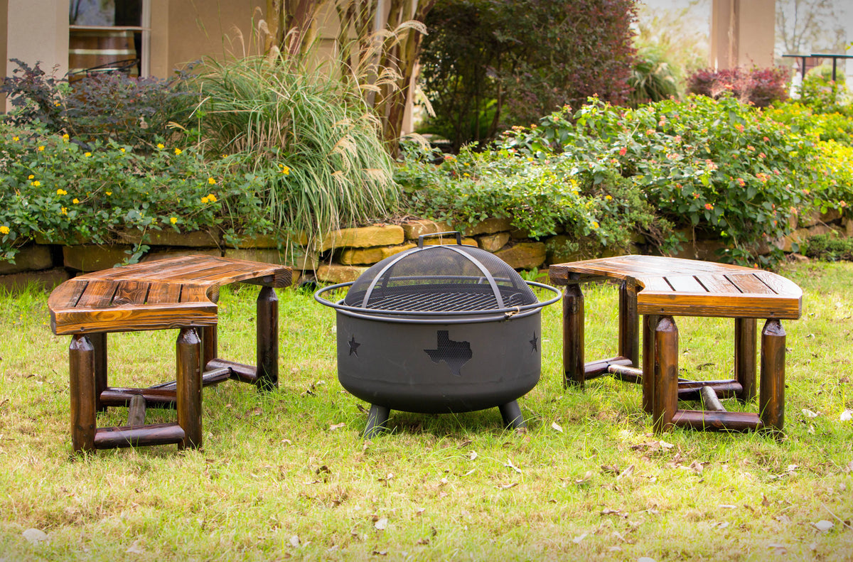 Char-log Curved Bench C24639