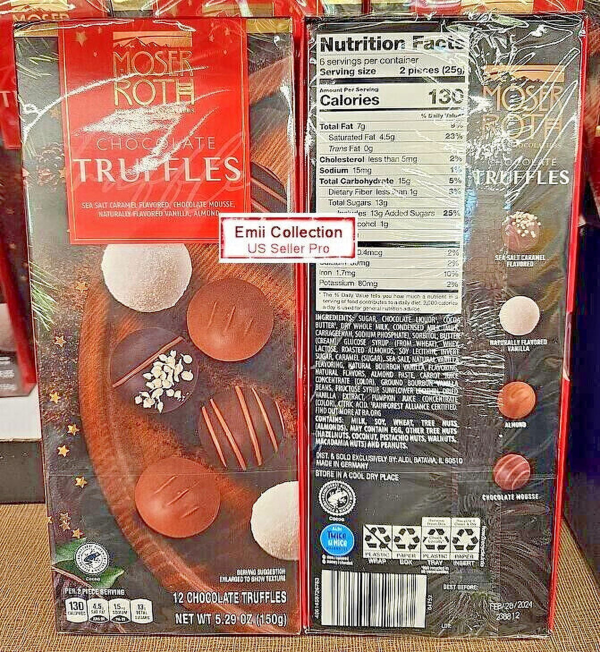Winter Red 12 Chocolate Truffles 5.29oz 150g 2 Boxes A37355