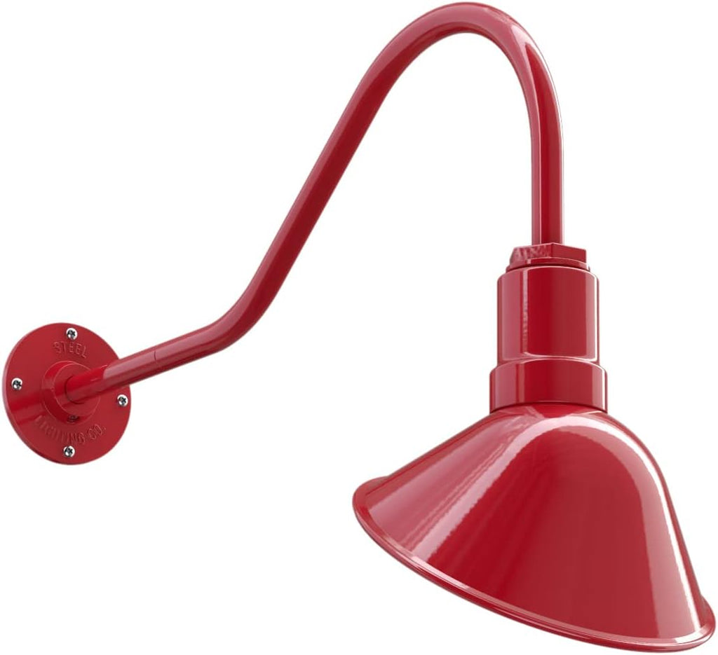 Matte Black 9 in Dome 16 in Gooseneck Outdoor Wall Light C59831