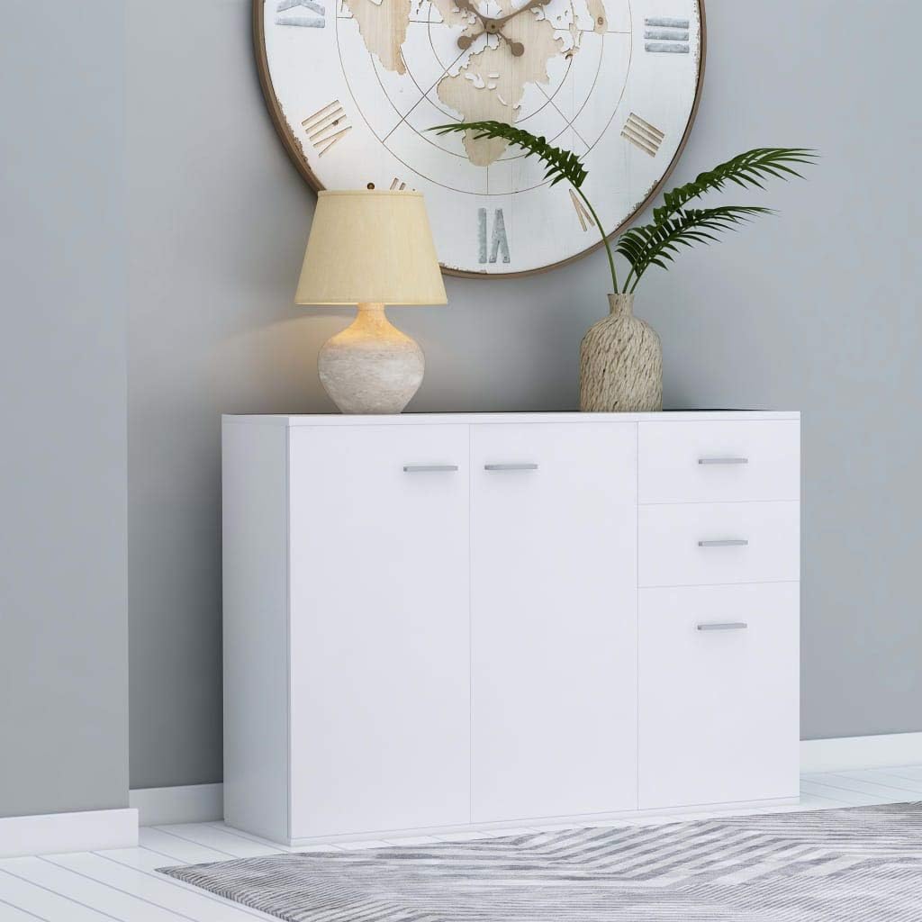 White Sideboard Buffet with 2 Doors and 3 Drawers U387