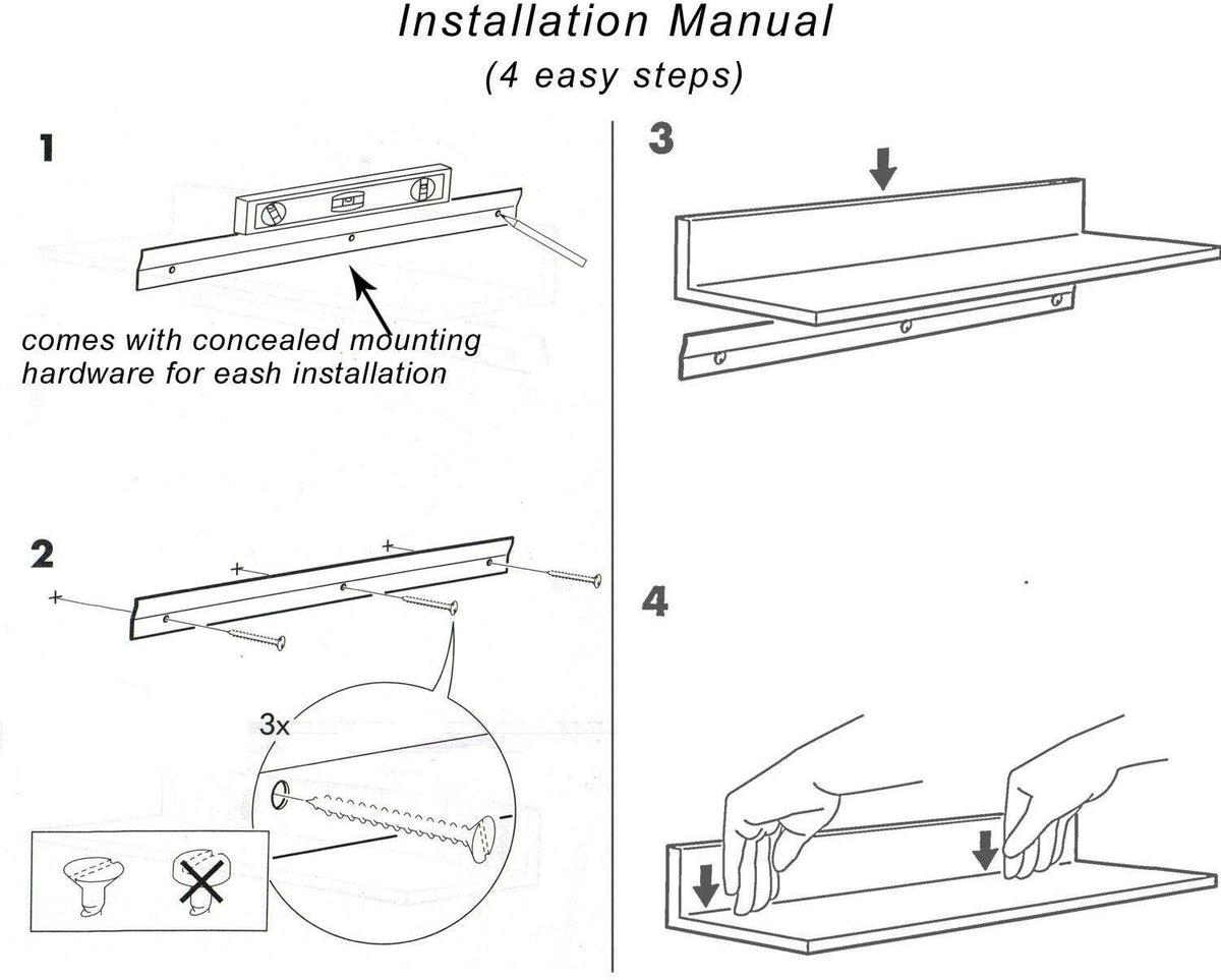 Stainless Steel Wall Shelf Set of 2 T54113