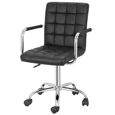 Ergonomic PU Leather Office Chair Black B64869