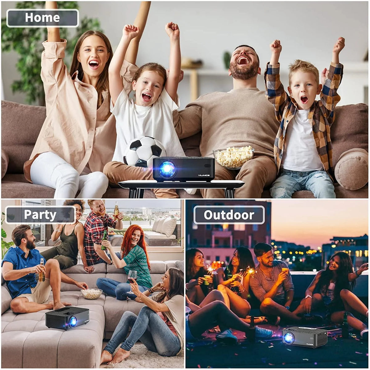 Mini WiFi Projector HD 1080P 240 LCD Display with Bluetooth T21015