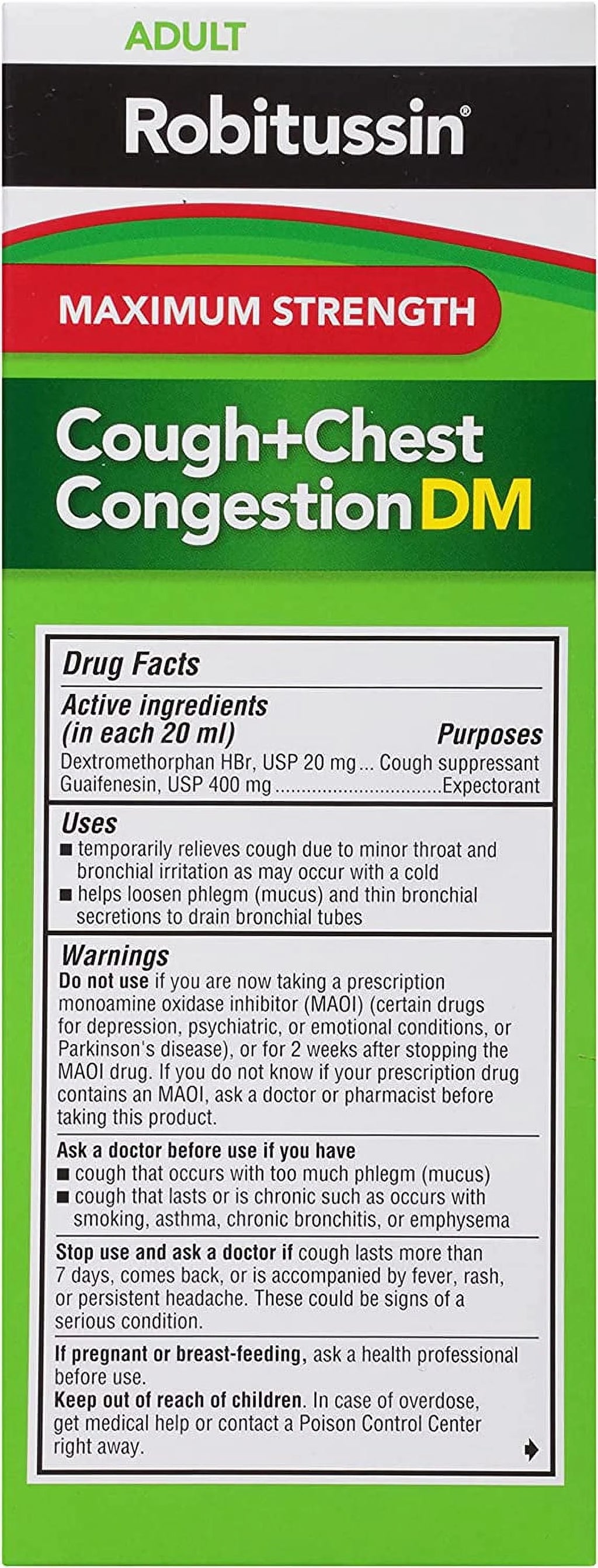 Maximum Strength Cough + Chest Congestion DM Raspberry Flavor Q7858