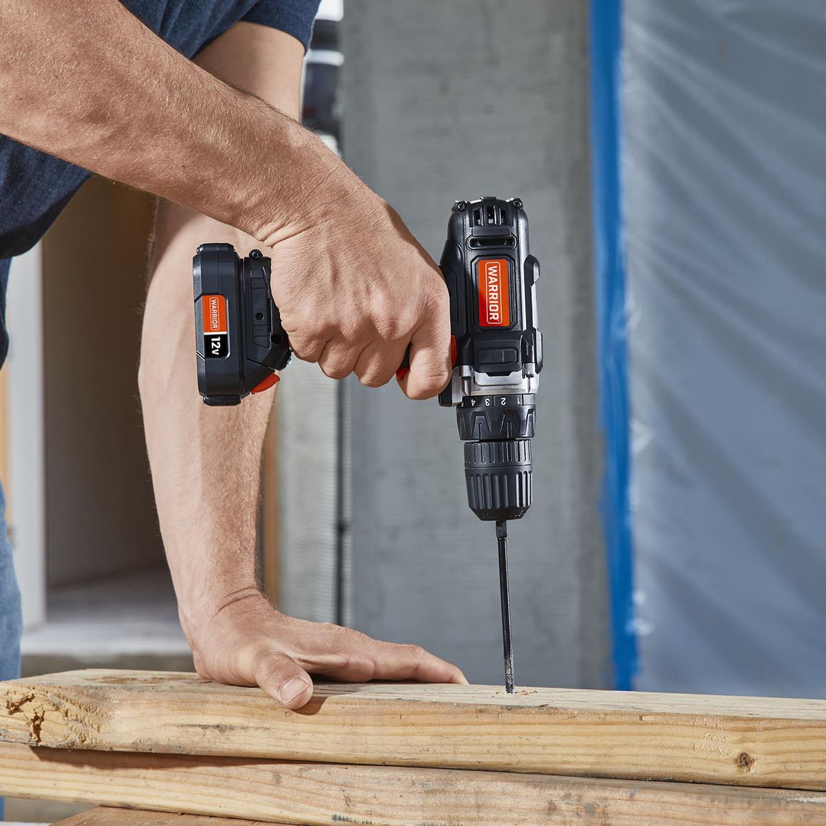 12V Cordless Drill and Flashlight 2-Tool Combo Kit with Battery and Charger J969015