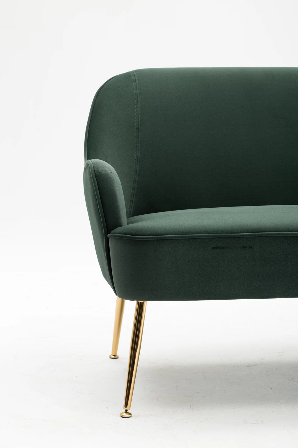 Dark Green Velvet Accent Chair with Gold Legs B25918