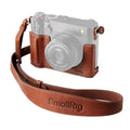 Black Leather Camera Case Kit with Shoulder Strap Y283