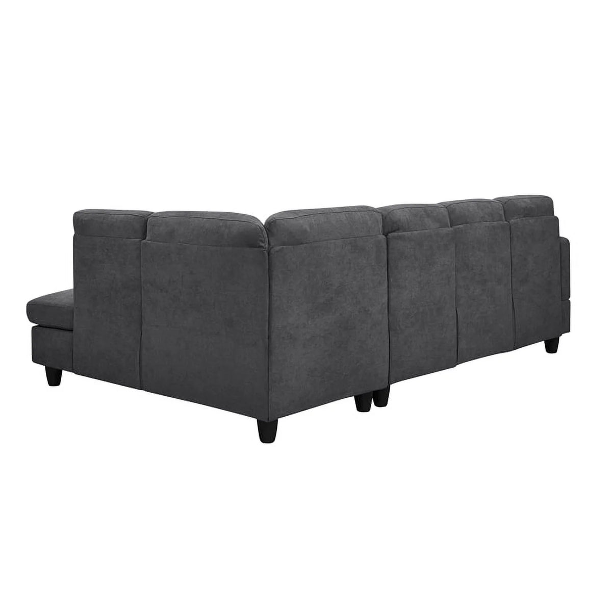 Dark Gray Polyester Fabric Sofa & Chaise S706