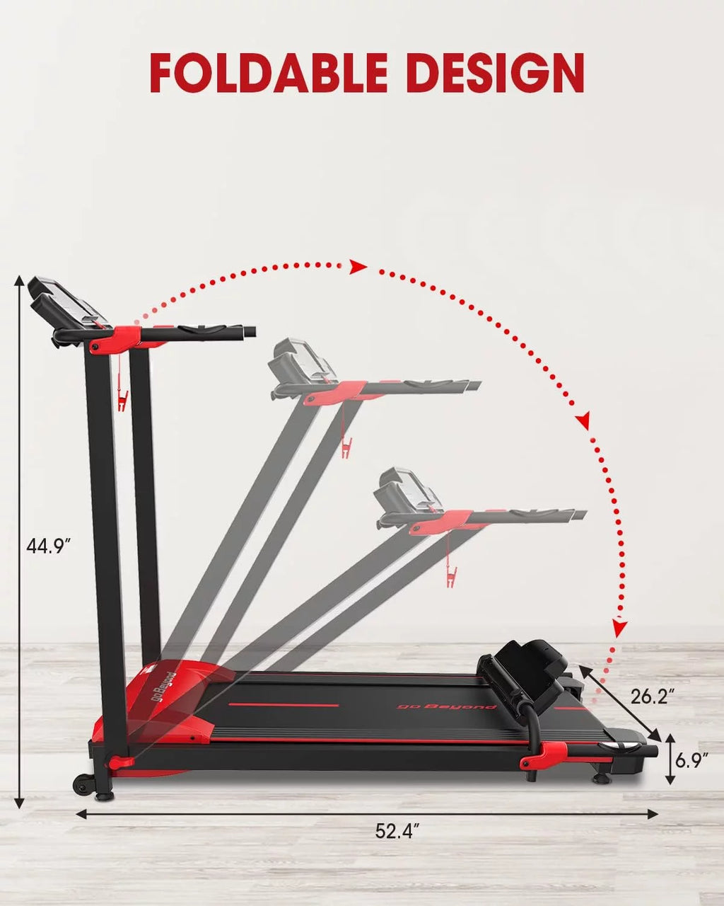 Blue Folding Treadmill with LED Display W2782