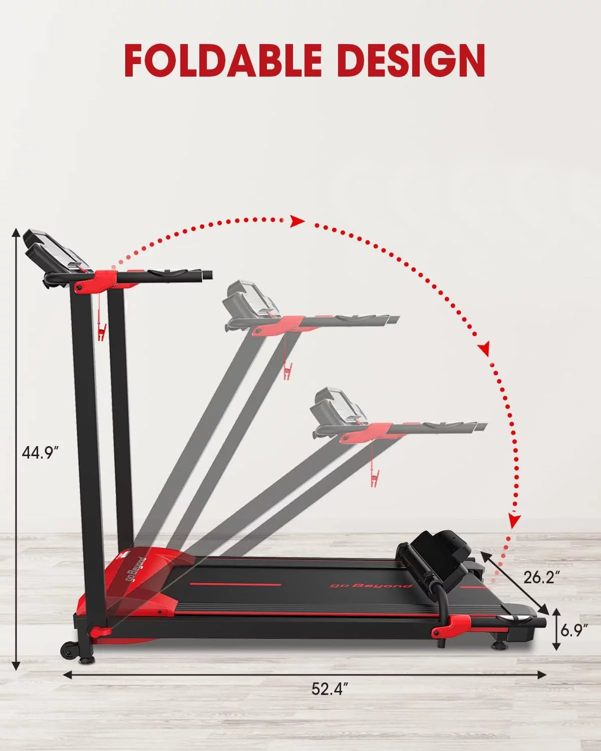 Blue Folding Treadmill with LED Display W2782