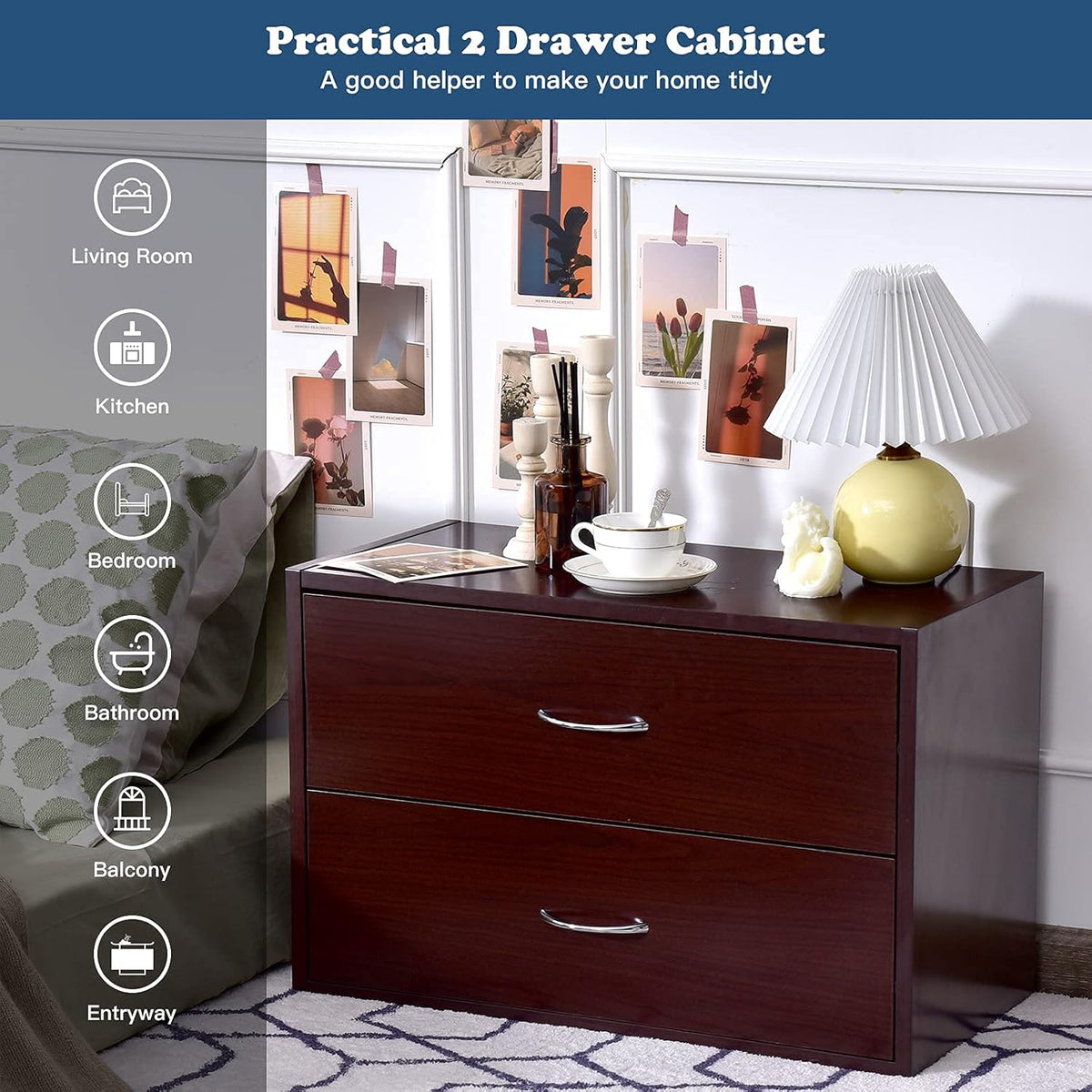 Brown 2 Drawer Dresser U55961