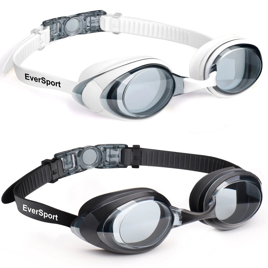 2pack Anti-Fog No Leak Swim Goggles with 3 Nose Pieces V89667