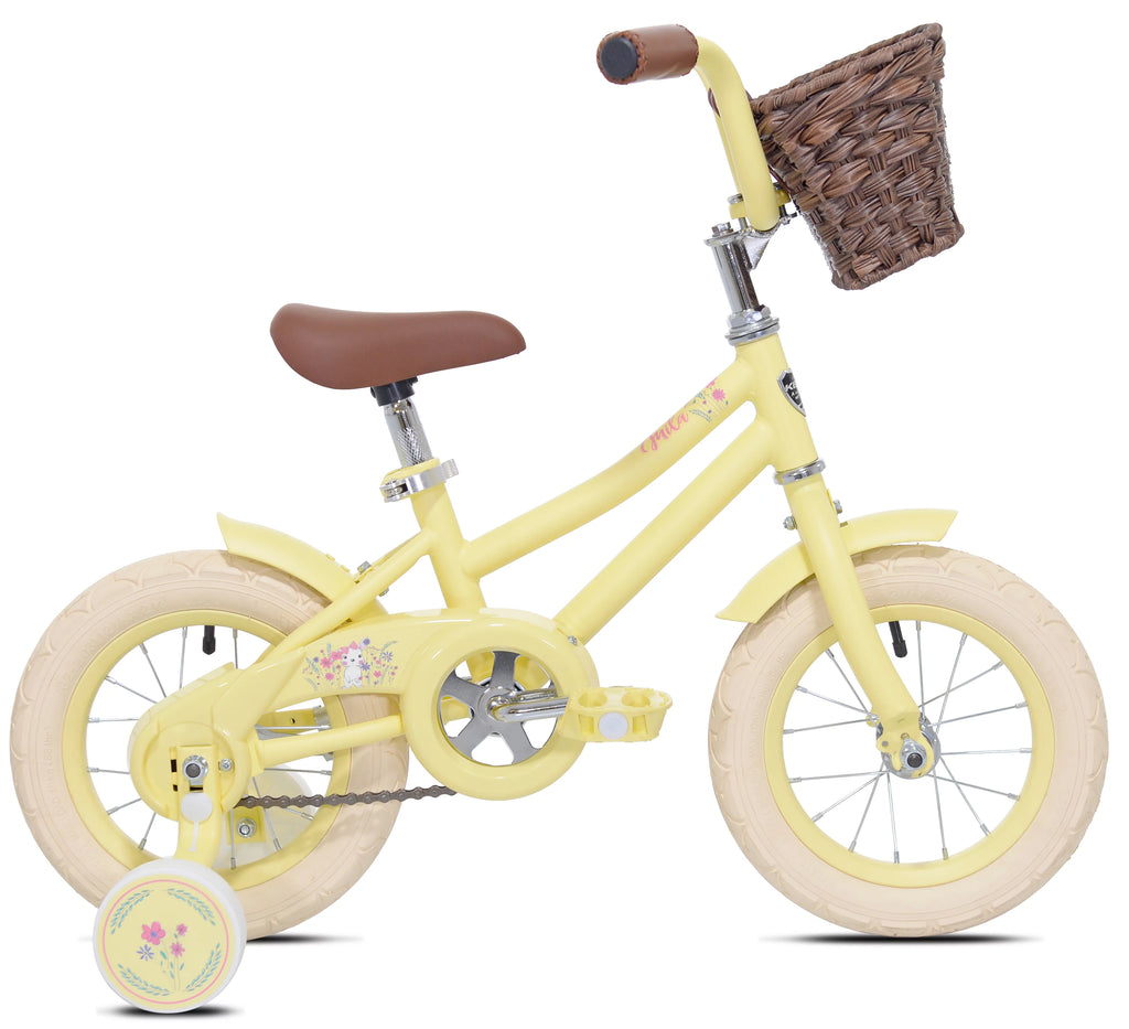 12 in. Pink Child Bicycle with Front Basket U8747
