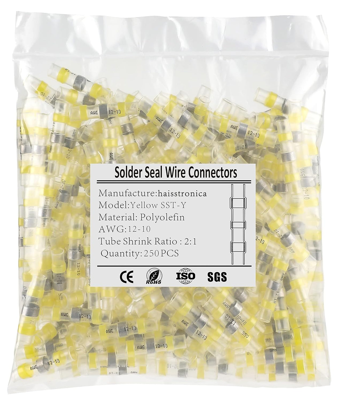500PCS Green Solder Seal Wire Connectors AWG18-16 V573293