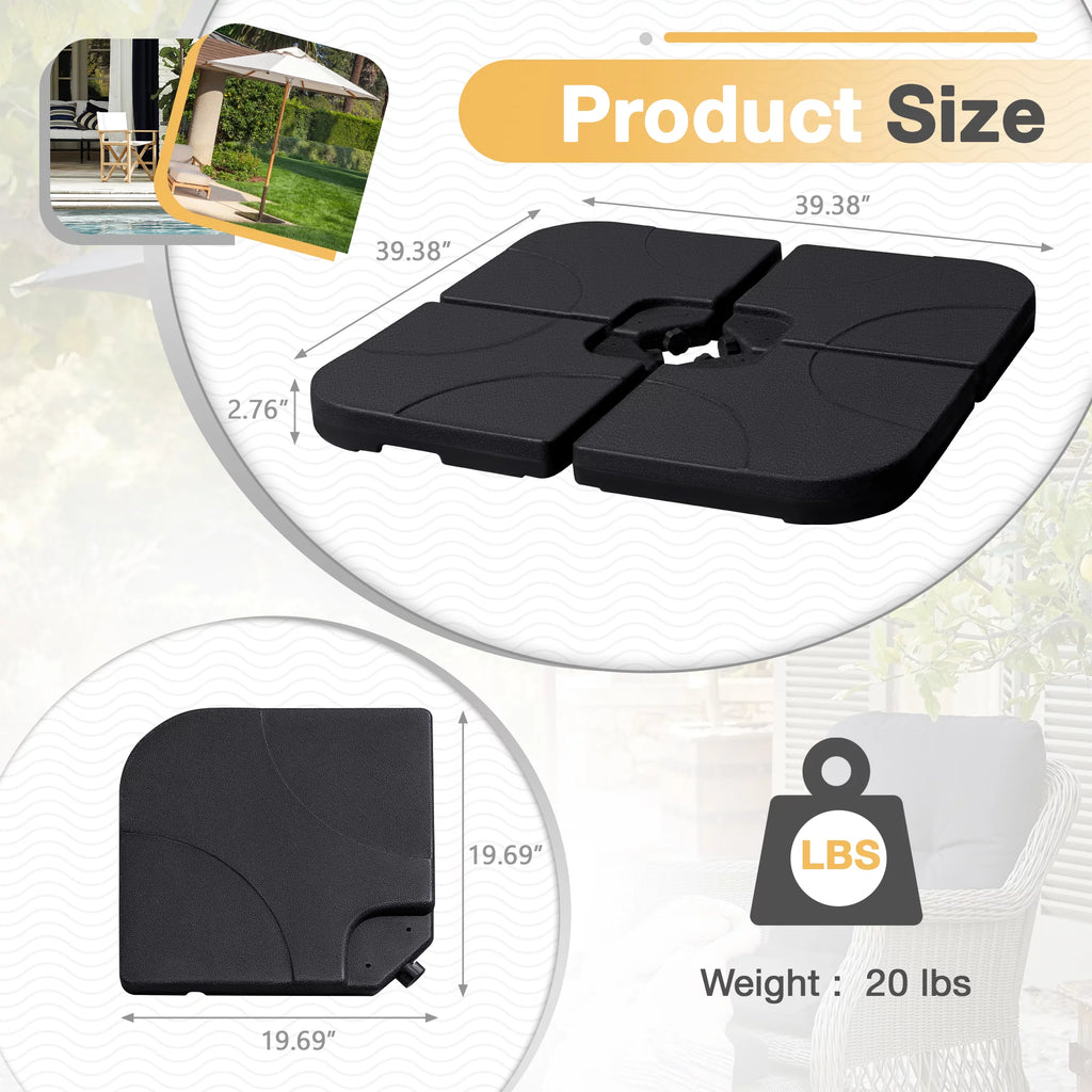 Square Shaped Water or Sand Filled Umbrella Base with U Locking L872